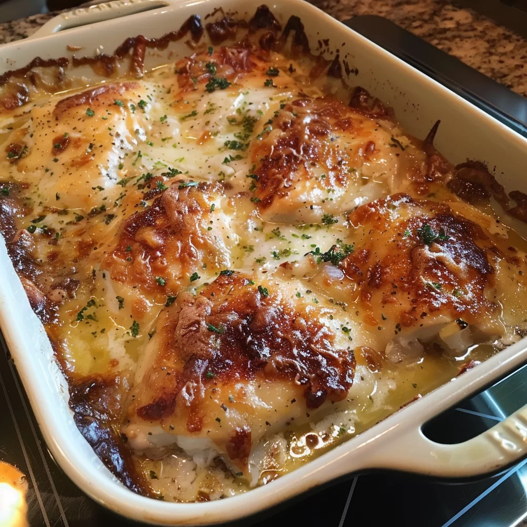 Swiss Chicken Bake Recipe - Little Healthy Life