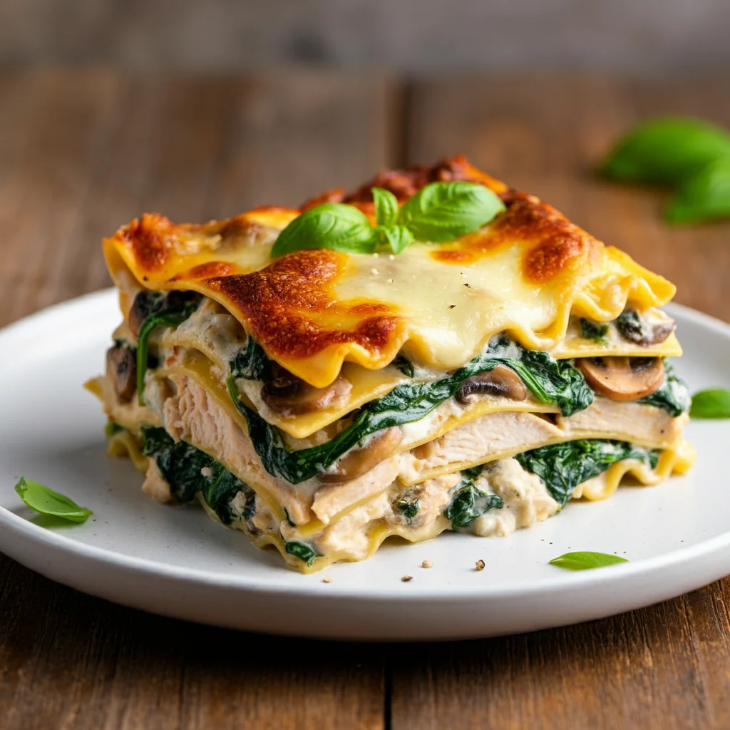 WW Chicken, Mushroom & Spinach Lasagna Recipe