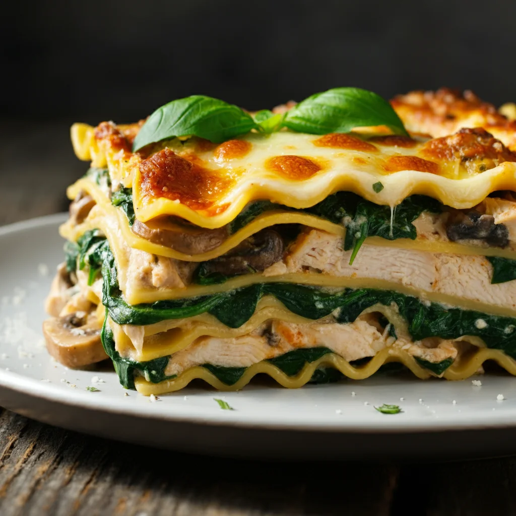 WW Chicken, Mushroom & Spinach Lasagna Recipe