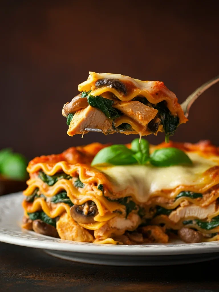 WW Chicken, Mushroom & Spinach Lasagna Recipe