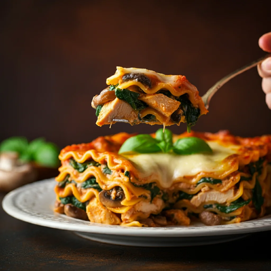 WW Chicken, Mushroom & Spinach Lasagna Recipe