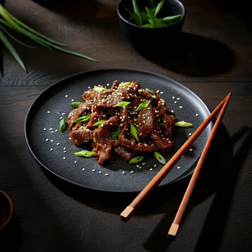 Keto Beef Bulgogi features tender slices of beef marinated in a low-carb sauce made with tamari, sesame oil, erythritol, garlic, and ginger. The beef is stir-fried until caramelized and served over cauliflower rice for a keto-friendly twist. Garnished with green onions and sesame seeds, this dish is packed with savory, slightly sweet flavors without the added sugars. It's a delicious, easy-to-make dinner that’s perfect for keto dieters looking to enjoy a classic Korean dish. The recipe offers a flavorful, satisfying meal that’s both healthy and great for meal prep.