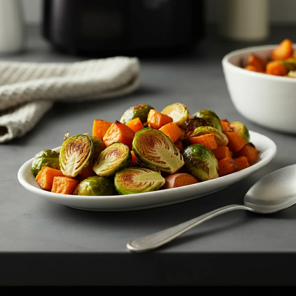 WW Air Fryer Sweet Potatoes & Brussels Sprouts