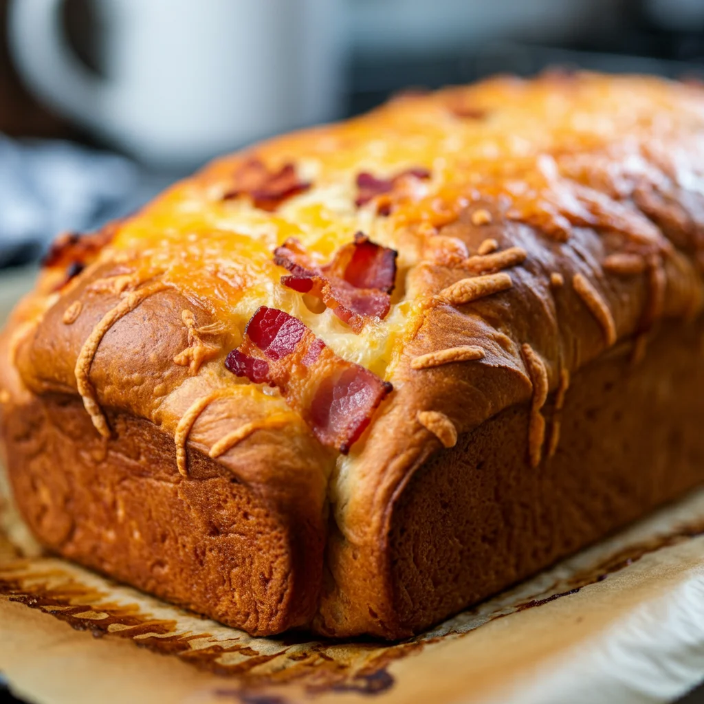 Carnivore Cheese Bacon Bread Top-down view of thin Carnivore Cheese Bacon Bread slices with melted cheese and bacon on parchment paper, showing a homemade, rustic presentation.