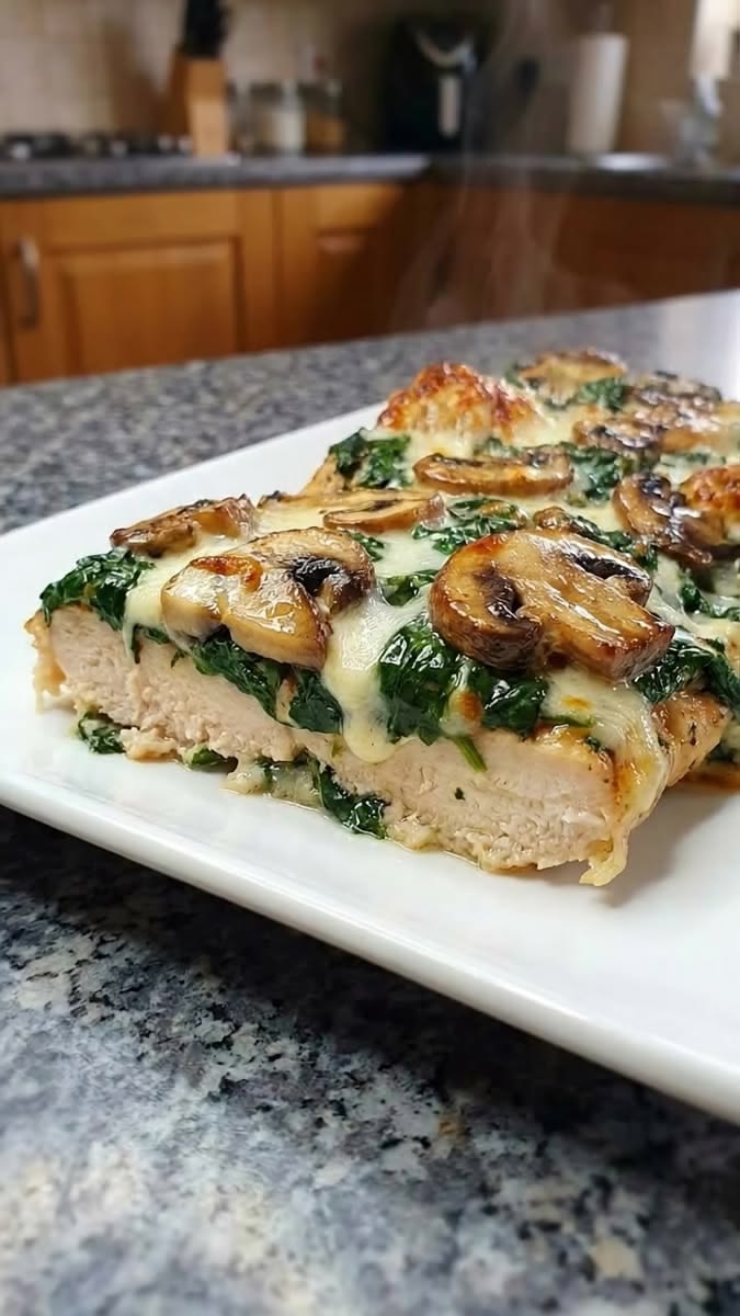 CHICKEN SPINACH AND MUSHROOM LOW CARB OVEN DISH 2 High Protein Recipe, Keto Recipes, Low-Carb, WW Recipes