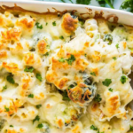 High Protein Alfredo Baked Pasta with Broccoli