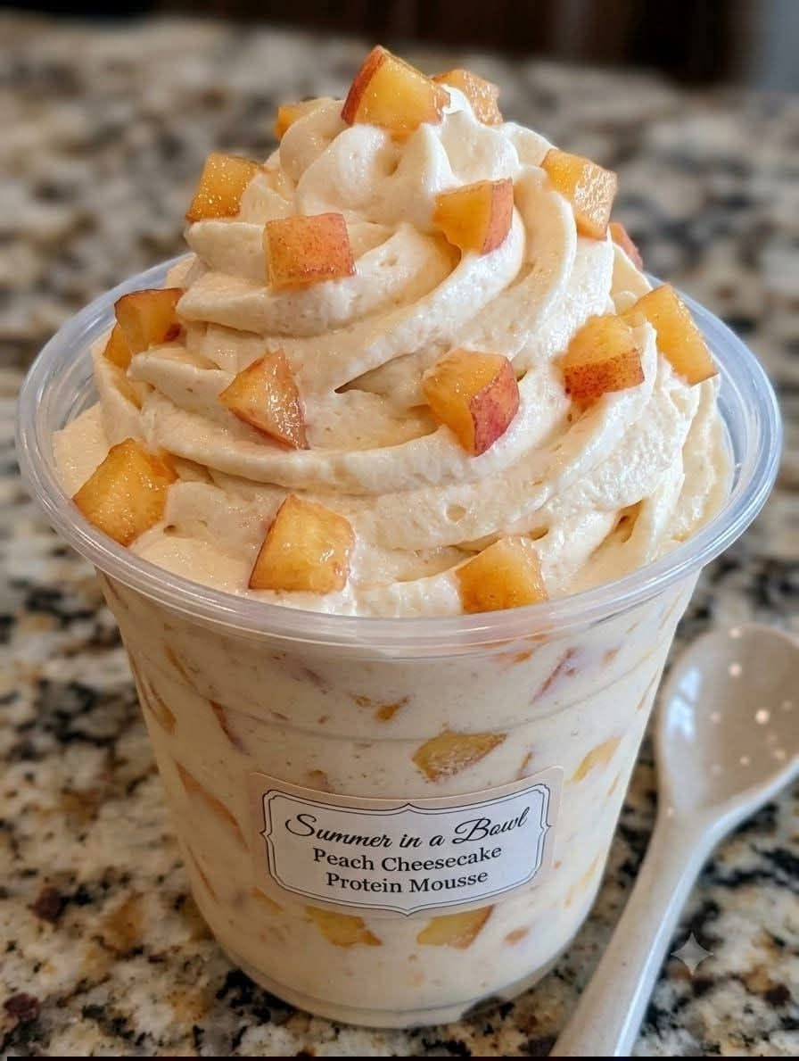 High Protein Peach Cheesecake bowl