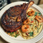 High-Protein Garlic Butter Ribeye with Creamy Cajun Shrimp Pasta