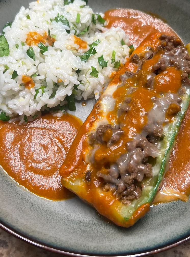 high-protein calabacitas rellenas