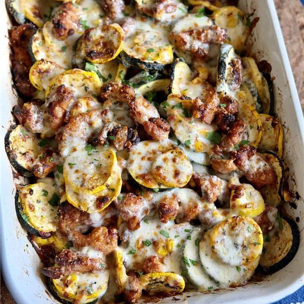 High-Protein Chicken Zucchini Corn Bake