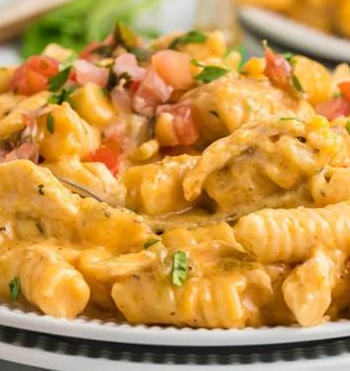 High-Protein Crockpot Chicken Taco Pasta