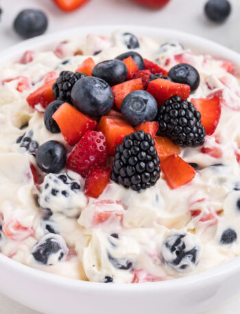 red white and blue cheesecake salad horizontal image 1 Carnivore Recipes, High Protein Recipe, Keto Recipes, Recipe, WW Recipes