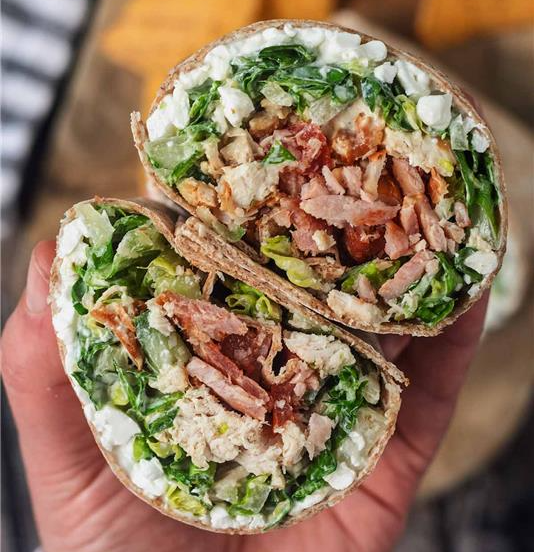 High-Protein Chicken Caesar Wrap