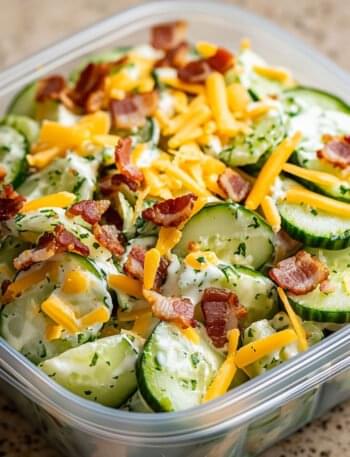 creamy cucumber cheddar bacon snack bowl 1 High Protein Recipe